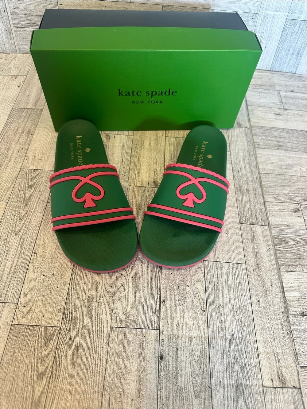 kate spade New York Green & Pink Slide Sandals size 7